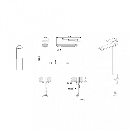 Смеситель Bravat Eddie F1369402BW-A9-ENG для раковины, черный
