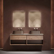 Мебель для ванной со столешницей Sancos Marmi 1.0 160 MR1.080ECH+TT160A2 дуб чарльстон/Kreman