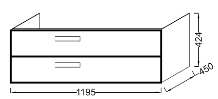 Тумба с раковиной Jacob Delafon Rythmik 120 см, квебекский дуб