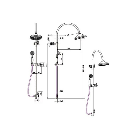 Душевая стойка Boheme Medici 401-SW бронза/Swarovski