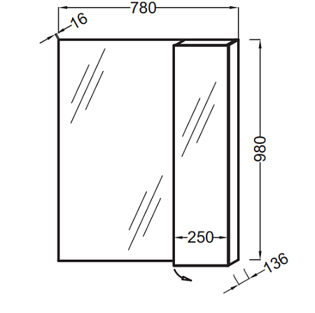 Шкаф-зеркало Jacob Delafon Soprano EB1336-NF 78 см