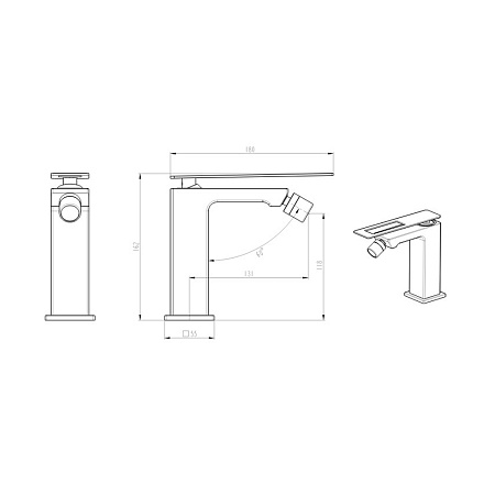 Смеситель Boheme Q 146-BB.2 для биде, черный