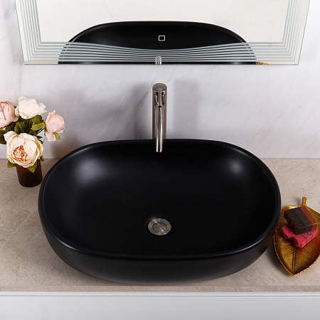 Раковина накладная BelBagno BB1084-H301 60x42x14 черный матовый