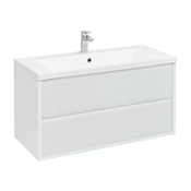 Тумба с раковиной Aquaton Римини 1A232801RN010 100 раковина Айрис М, белый глянцевый