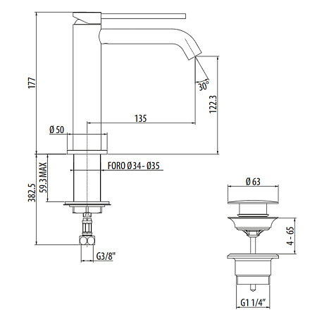 Смеситель Gattoni Circle Two 9144/91C0 для раковины, хром