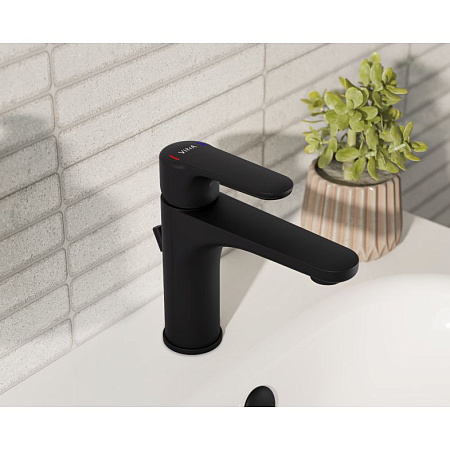 Смеситель VitrA Root Round A4270636EXP для раковины, черный матовый