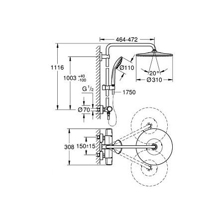 Душевая стойка Grohe Euphoria 26075001 хром