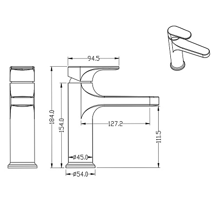 Смеситель Boheme Spectre 451-B для раковины, черный