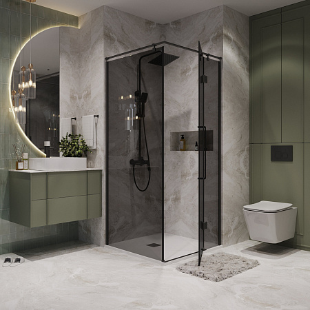 Душевой уголок Niagara Nova NG-2831-34BLACK 90x90x195 стекло тонированное/профиль черный матовый