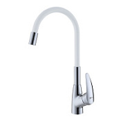 Смеситель Lemark Linara LM0415C-White для кухонной мойки, с гибким изливом, белый