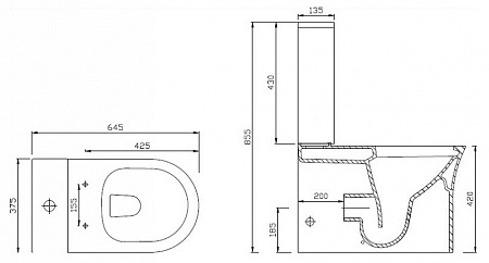 Бачок для напольного унитаза BelBagno Tanto B0132T
