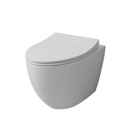 Унитаз подвесной Grossman GR-4451S безободковый, с тонкой крышкой-сидением, белый