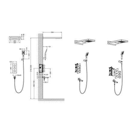 Душевой комплект Timo Petruma SX-5079/03SM черный