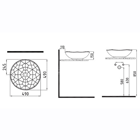 Раковина Bien Pent PNLG04901FD0W3000 49 см