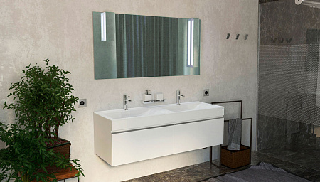 Тумба с раковиной Velvex Pulsus 140 белая