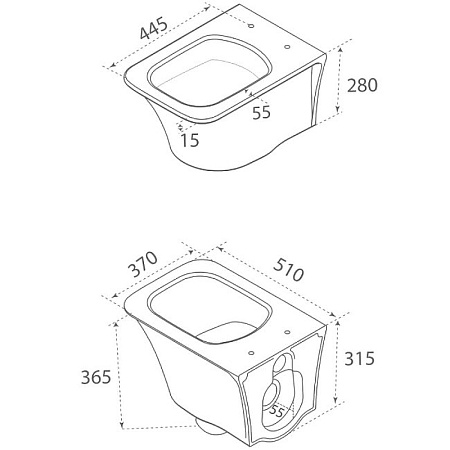 Унитаз подвесной Boheme Mirage 965-W белый