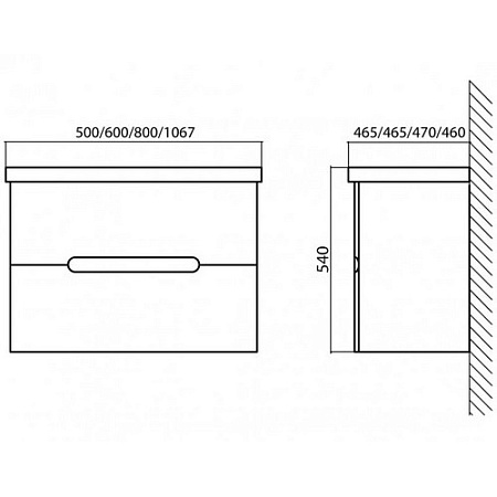 Мебельная раковина BelBagno Urban 12060-KL 60 белый