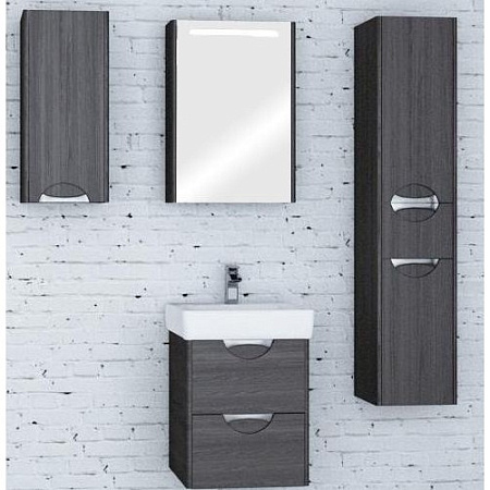 Шкаф-зеркало Aquaton Сильва 1A215502SIW5L 50 дуб макиато