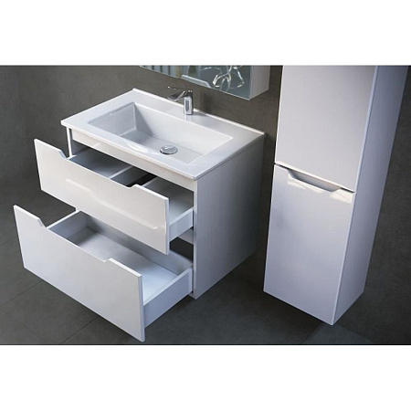 Тумба с раковиной Jorno Slide Sli.01.65/P/W 65 подвесная, белый