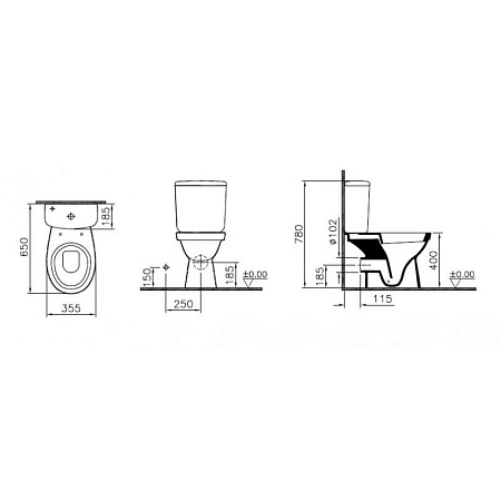Унитаз-компакт VitrA Fit 9844B099-7200 сиденье с микролифтом