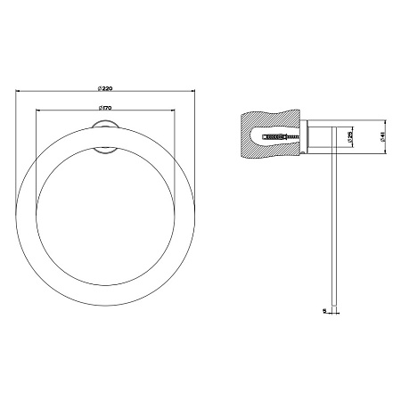 Полотенцедержатель Gessi Emporio 38909-299 черный матовый