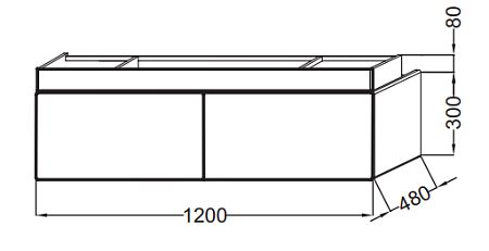 Мебель для ванной Jacob Delafon Terrace 120 см, мягкий черный