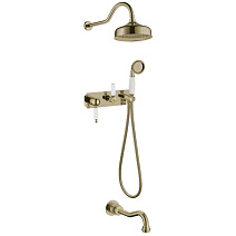 Душевой комплект Boheme Medici 308-MR-W для ванны, бронза/Murano White