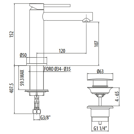 Смеситель Gattoni Circle One 9042/90C0 для раковины, хром