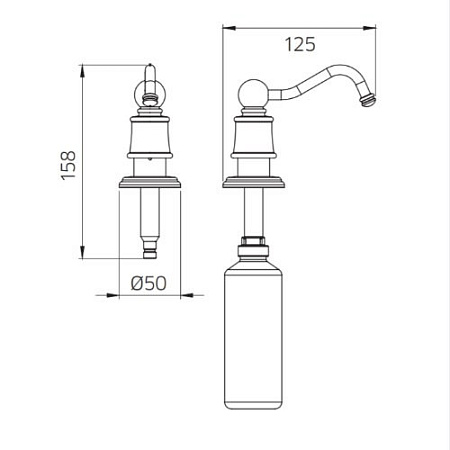 Дозатор Palazzani 9943C610 для жидкого мыла, хром