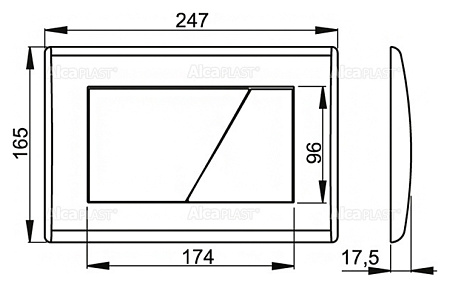 Кнопка смыва AlcaPlast ALCA M171 хром глянцевый