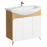 Тумба с раковиной Aqwella Basic BAS0108DZ 85 дуб золотой