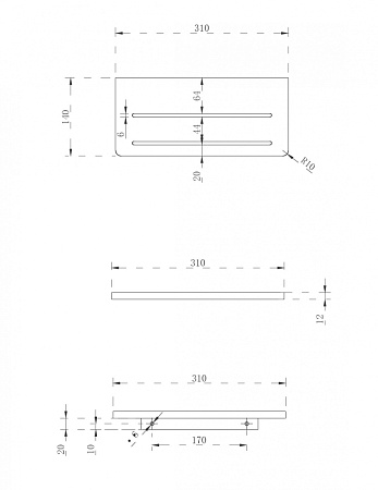 Полочка для ванной комнаты ABBER Stein AS1653 белый