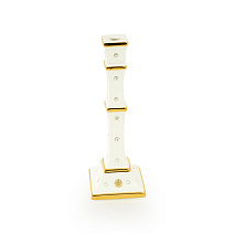 Подсвечник Migliore Emozioni 26570 одинарный белый, декор золото, swarovski