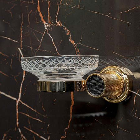 Мыльница Boheme Royal Cristal 10923-BR-B настенная, бронза/черный