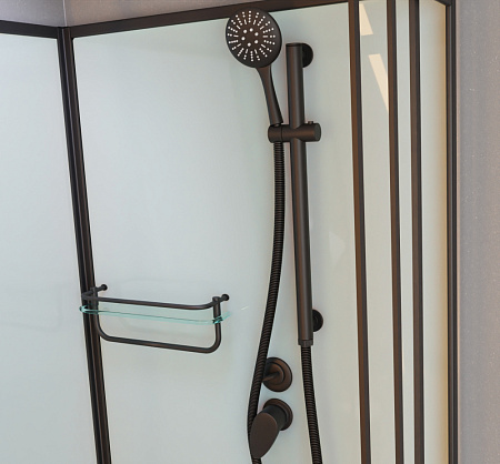 Душевая кабина Frank F409 М Black 90x90x220 без крыши, черный