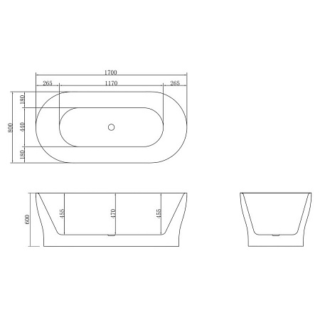 Акриловая ванна BelBagno BB405-1700-800 170x80 белый