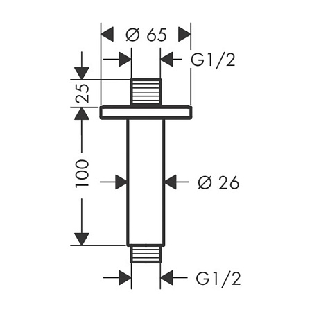 Кронштейн для верхнего душа Hansgrohe Vernis Blend 27804670 черный матовый