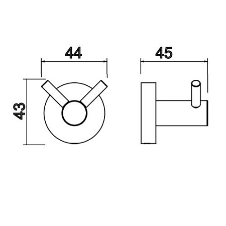 Крючок двойной Palazzani 9943M238 черный матовый