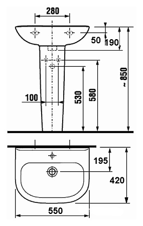 Раковина Roca Ria ZRU9302812 55х42 см