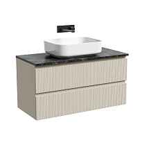 Тумба с раковиной и столешницей Sancos Snob T 100 SNT100CE+TT100A1 Beige Soft/Black Sky