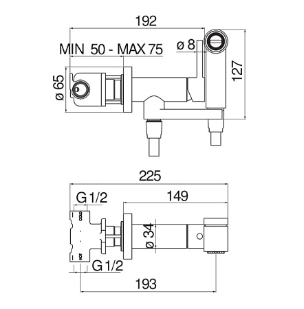 Гигиенический душ со смесителем Nobili AV00600BM черный матовый
