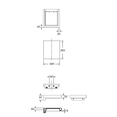 Столешница Kerasan Inka 341701 32 белый глянец