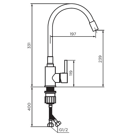 Смеситель Dorff Logic D3007622 для кухонной мойки черный