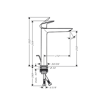 Смеситель Hansgrohe Logis Fine 71257000 для раковины, хром