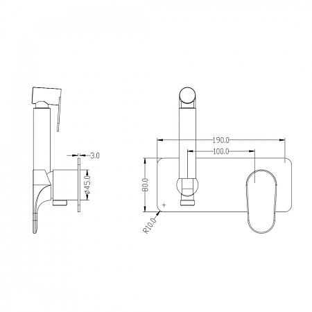 Гигиенический душ со смесителем Boheme Spectre 457-CR хром