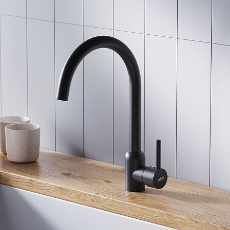 Смеситель Dorff Logic D3007022 для кухонной мойки, черный
