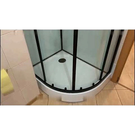 Душевая кабина Frank F412L Black 120x80 без крыши, стекло прозрачное, черный