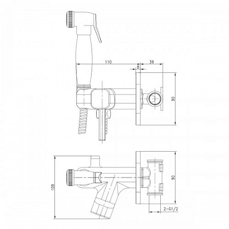 Гигиенический душ со смесителем Lemark Solo LM7165GM графит
