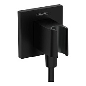 Шланговое подключение Hansgrohe Fixfit Porter E 26889670 с держателем душа, черный матовый