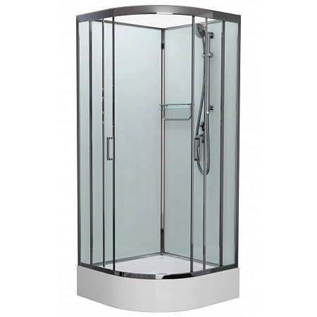 Душевая кабина Frank F400/1 М Brilliant 100x100 без крыши, стекло матовое, хром